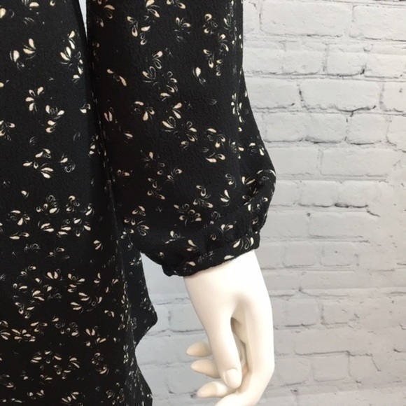 NWOT Chelsea 28 floral tan black long sleeve dress - Picture 5 of 15